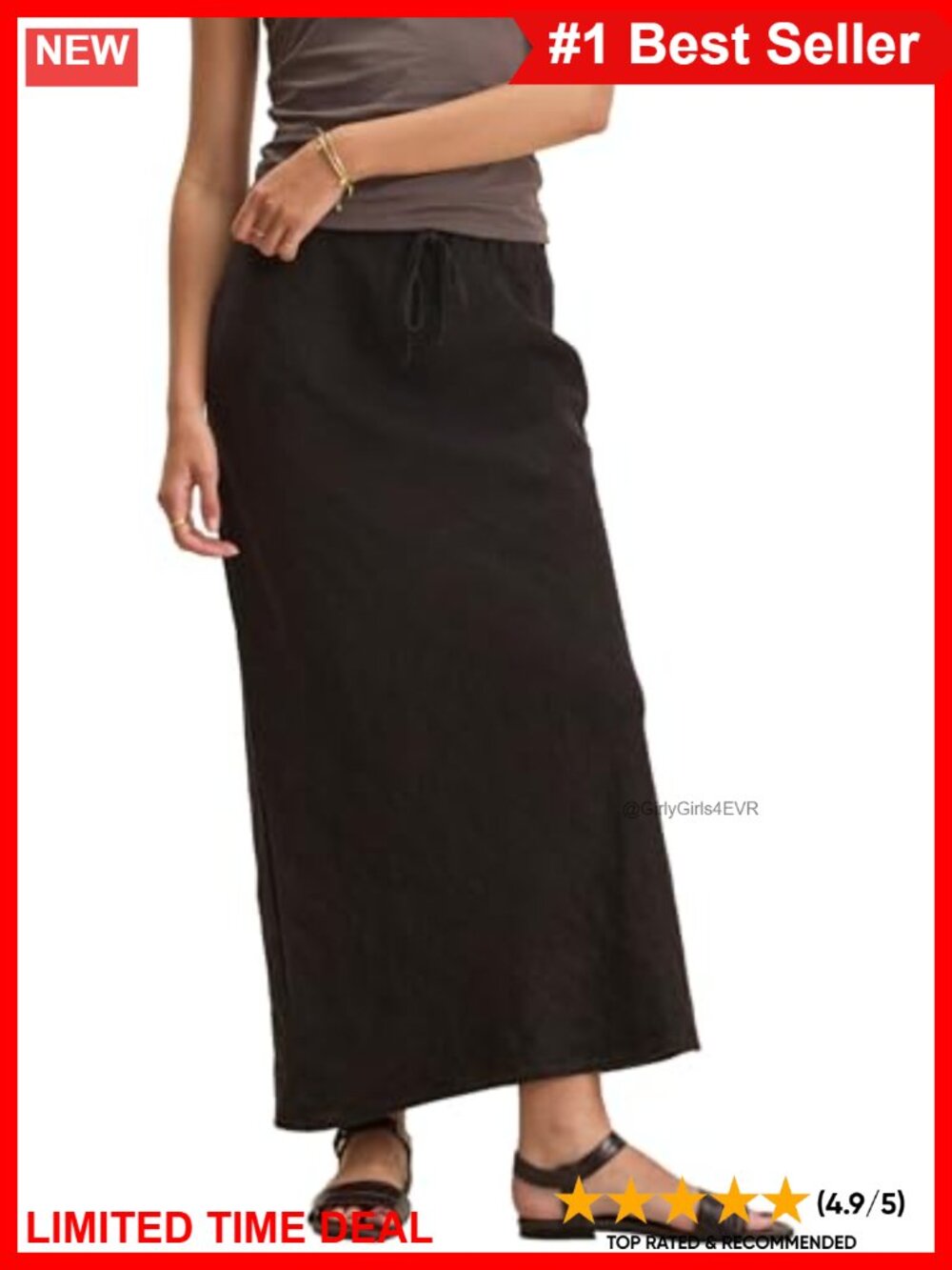 Heavy Linen Midi Bias Skirt Spring Summer Casual